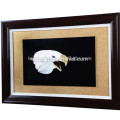 Wall Decorative MOP Eagle Head Shape Picture with Wooden Frame